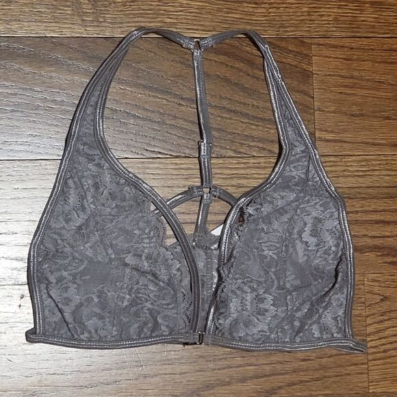 Dolls Kill x Daydream Nation Racerback Lace Bralette Grey Small - Picture 1 of 4